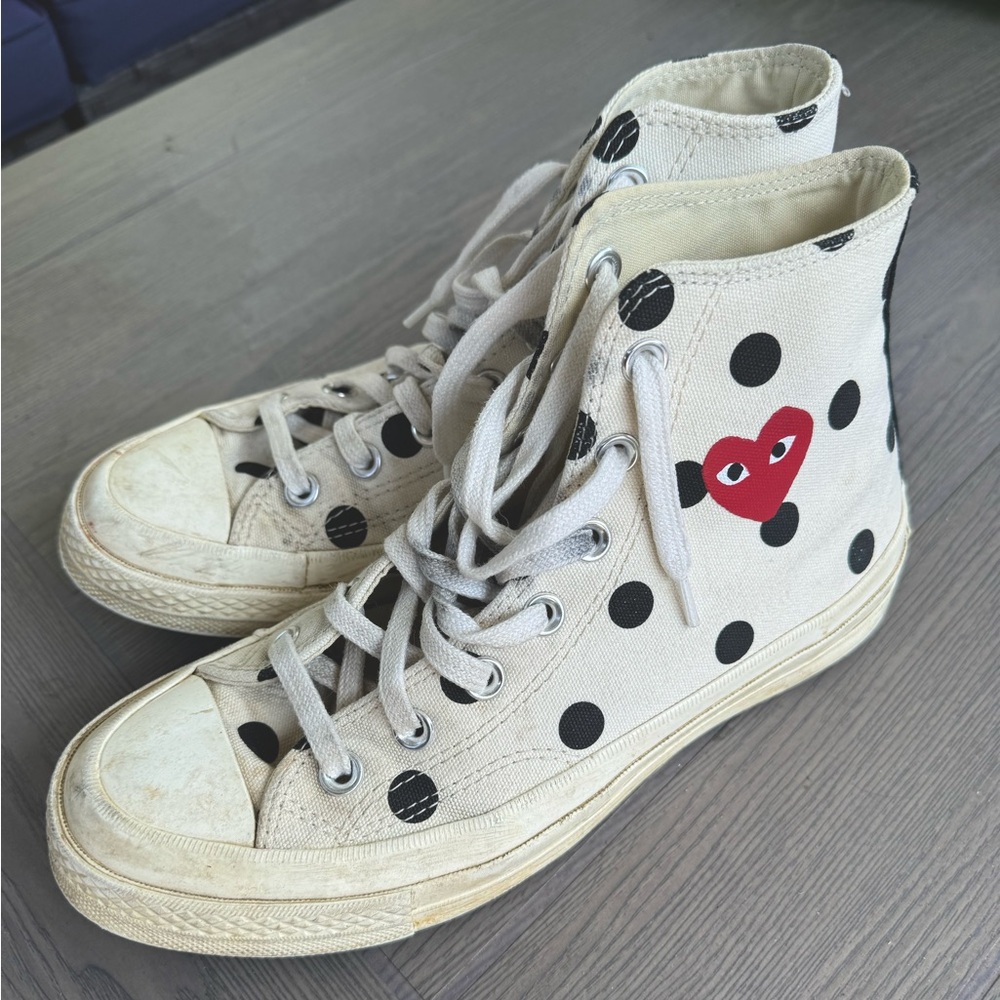 Comme des garcons x converse, used, but can still get good use of them.